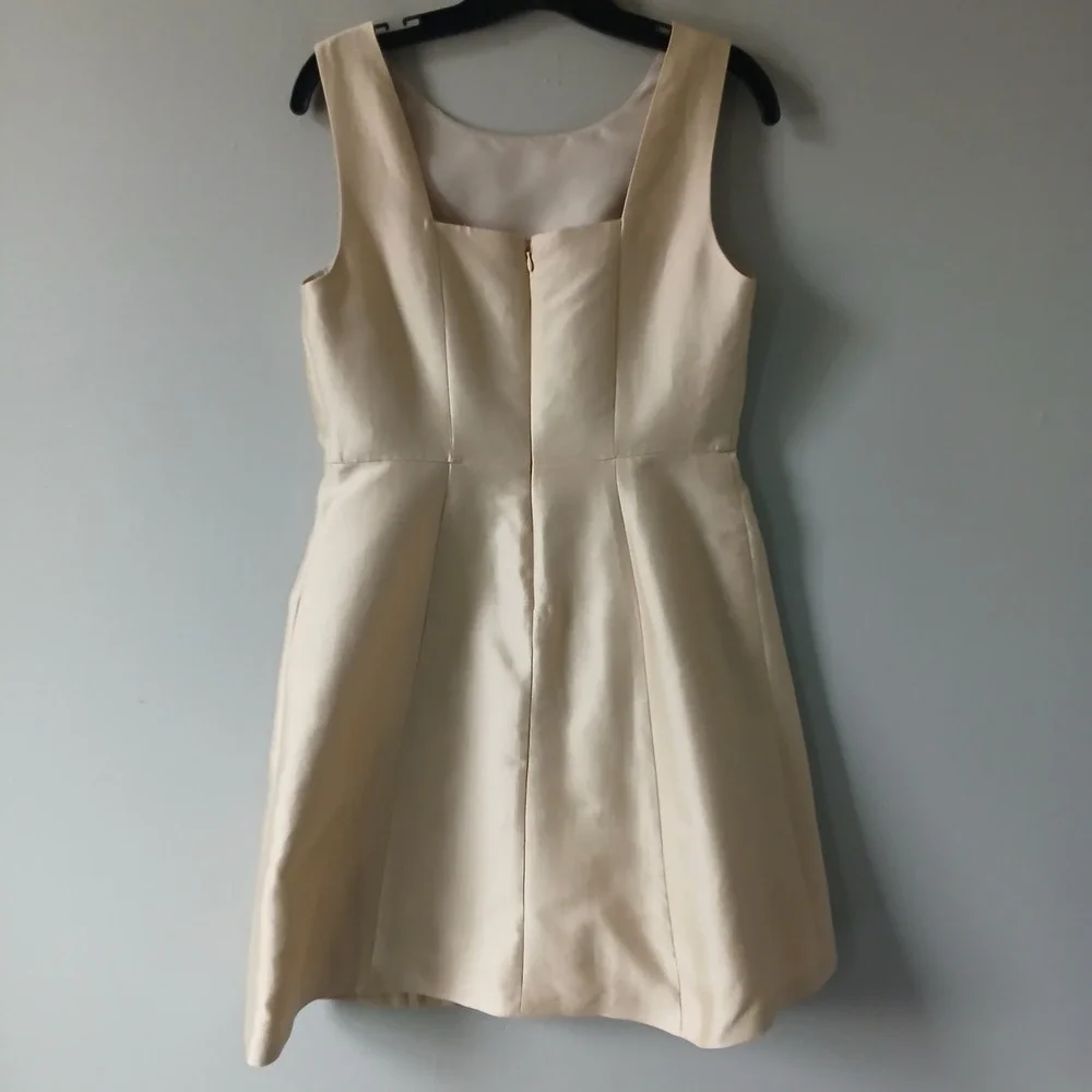 Talbots Women's Size 8P Gold Silk Cotton Midi A-line Dress Satin Lined NWT $199!